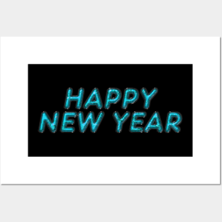 Happy New Year - Turquoise Posters and Art